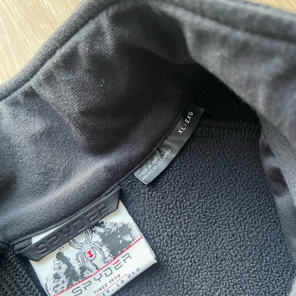 Spyder Men's 1/4 Quarter Zip Outbound Jacket Pullover Sweater Black blue Size XL - Picture 5 of 5